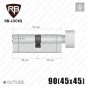 Циліндр RB-Locks Keylocx (ключ-тумблер), 90(45/45), нікель матовий в Одесі