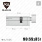 Циліндр RB-Locks Keylocx (ключ-тумблер), 90(55/35), нікель матовий в Одесі