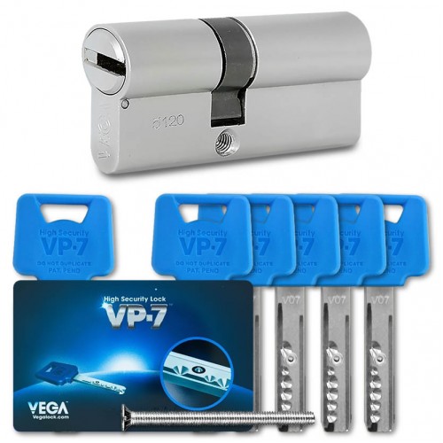 Купить Цилиндр Vega VP-7 ключ-ключ, 71 мм (33х38), никель Одесса