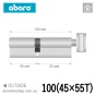 Циліндр Abaro B100 (ключ-вертушка), 100(45/55), нікель сатин в Одесі