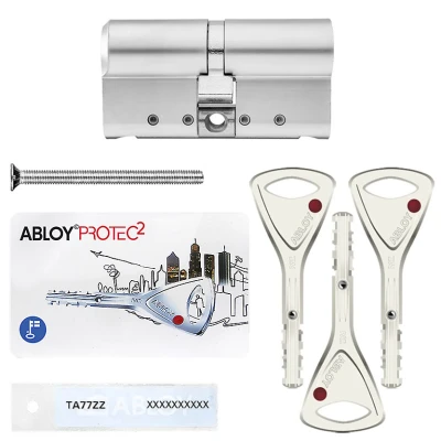 Циліндр Abloy Protec 2 Hard (ключ-ключ), 83(42/41), хром матовий