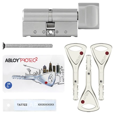 Цилиндр Abloy Protec 2 Hard (ключ-тумблер), 73(32/41), хром матовый