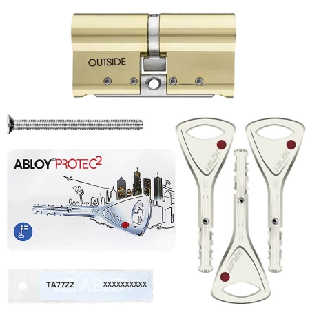 Цилиндр Abloy Protec 2 (ключ-ключ), 127(46/81), латунь полированная