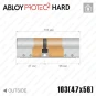 Циліндр Abloy Protec 2 Hard CY332 ключ-ключ, 103 мм (47х56), латунь полірована, загартований корпус в Одесі