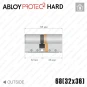 Цилиндр Abloy Protec 2 Hard CY332 ключ-ключ, 68 мм (32х36), хром полированный, закаленный корпус в Одессе