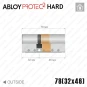 Цилиндр Abloy Protec 2 Hard CY332 ключ-ключ, 78 мм (32х46), латунь полированная, закаленный корпус Цилиндр Abloy Protec 2 Hard CY332 ключ-ключ, 78 мм (32х46), латунь полированная, закаленный корпус в Одессе