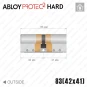 Циліндр Abloy Protec 2 Hard CY332 ключ-ключ, 83 мм (42х41), латунь полірована, загартований корпус в Одесі