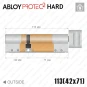 Цилиндр Abloy Protec 2 Hard CY333 ключ-тумблер, 113 мм (42х71), хром полированный, закаленный корпус в Одессе