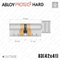Цилиндр Abloy Protec 2 Hard CY333 ключ-тумблер, 83 мм (42х41), хром полированный, закаленный корпус в Одессе