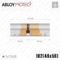 Цилиндр Abloy Protec 2 CY322 ключ-ключ, 102 мм (46х56), латунь полированная в Одессе