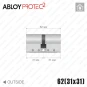 Цилиндр Abloy Protec 2 CY322 ключ-ключ, 62 мм (31х31), хром полированный в Одессе