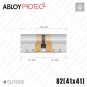 Цилиндр Abloy Protec 2 CY322 ключ-ключ, 82 мм (41х41), латунь полированная в Одессе