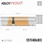 Цилиндр Abloy Protec 2 CY323 ключ-тумблер, 127 мм (46х81), латунь полированная в Одессе