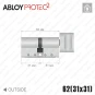 Цилиндр Abloy Protec 2 CY323 ключ-тумблер, 62 мм (31х31), латунь полированная в Одессе