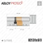 Циліндр Abloy Protec 2 CY323 ключ-тумблер, 82 мм (31х51), латунь полірована в Одесі