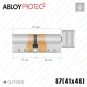 Цилиндр Abloy Protec 2 CY323 ключ-тумблер, 87 мм (41х46), латунь полированная в Одессе
