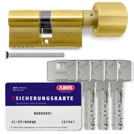 Цилиндр Abus Bravus 4000 Compact (ключ-тумблер), 80(35/45), латунь матовая