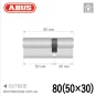 Цилиндр Abus Bravus 4000 Compact ключ-ключ, 80 мм (50х30), латунь матовая в Одессе