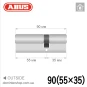 Цилиндр Abus Bravus 4000 Compact ключ-ключ, 90 мм (55х35), никель матовый в Одессе