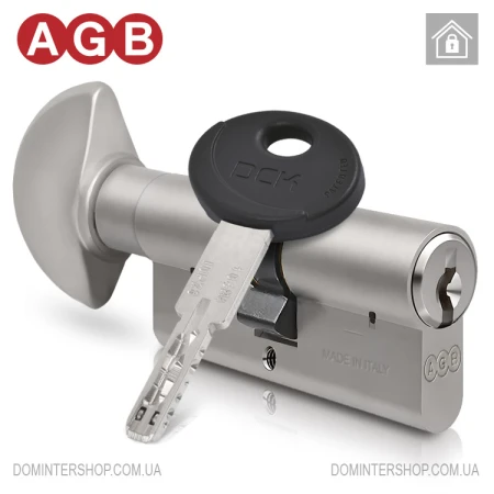 Цилиндр AGB DCK (ключ-тумблер), 60(30/30), никель матовый
