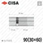 Цилиндр CISA RX ключ-ключ, 90 мм (30х60) Цилиндр CISA RX ключ-ключ, 90 мм (30х60) в Одессе