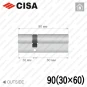 Цилиндр CISA C3000 ключ-ключ, 90 мм (30х60) Цилиндр CISA C3000 ключ-ключ, 90 мм (30х60) в Одессе