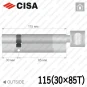 Цилиндр CISA RX ключ-тумблер, 115 мм (30х85) в Одессе