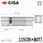 Цилиндр CISA RX ключ-тумблер, 115 мм (35х80) в Одессе