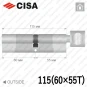 Цилиндр CISA RX ключ-тумблер, 115 мм (60х55) в Одессе