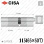 Цилиндр CISA RX ключ-тумблер, 115 мм (65х50) в Одессе