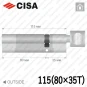 Цилиндр CISA RX ключ-тумблер, 115 мм (80х35) в Одессе