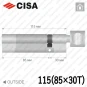 Цилиндр CISA RX ключ-тумблер, 115 мм (85х30) в Одессе