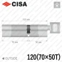 Циліндр CISA RX ключ-тумблер, 120 мм (70х50) в Одесі