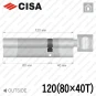 Циліндр CISA RX ключ-тумблер, 120 мм (80х40) в Одесі