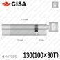 Цилиндр CISA RX ключ-тумблер, 130 мм (100х30) в Одессе