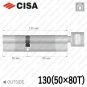 Цилиндр CISA RX ключ-тумблер, 130 мм (50х80) в Одессе