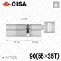 Цилиндр CISA RX ключ-тумблер, 90 мм (55х35) в Одессе