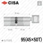 Цилиндр CISA RX ключ-тумблер, 95 мм (45х50) в Одессе