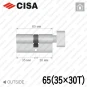Циліндр CISA C3000 ключ-тумблер, 65 мм (35х30) в Одесі