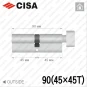 Цилиндр CISA C3000 ключ-тумблер, 90 мм (45х45) в Одессе