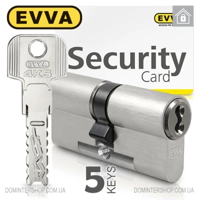 Цилиндр EVVA 4KS (ключ-ключ), 92(51/41), никель, пять ключей