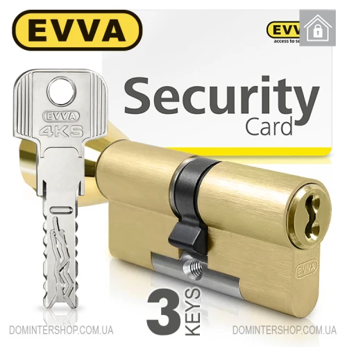 Купить Цилиндр EVVA 4KS ключ-тумблер, 147 мм (86х61), латунь полированная, три ключа Одесса