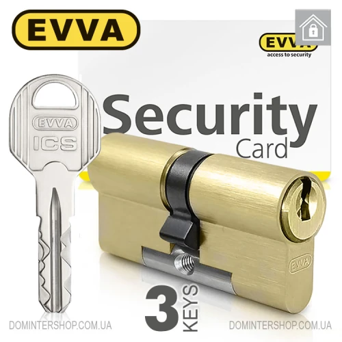 Купить Цилиндр EVVA ICS ключ-ключ, 72 мм (31х41), латунь матовая, три ключа Одесса