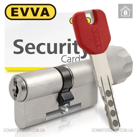 Цилиндр EVVA MCS (ключ-тумблер), 117(86/31), никель матовый, пять ключей
