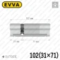 Циліндр EVVA 4KS ключ-ключ, 102 мм (31х71), латунь полірована, п'ять ключів в Одесі