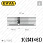 Цилиндр EVVA ICS ключ-ключ, 102 мм (41х61), латунь матовая, пять ключей в Одессе