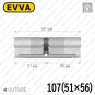 Цилиндр EVVA ICS ключ-ключ, 107 мм (51х56), латунь матовая, пять ключей в Одессе