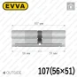 Цилиндр EVVA 4KS ключ-ключ, 107 мм (56х51), латунь полированная, пять ключей в Одессе
