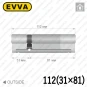 Циліндр EVVA 4KS ключ-ключ, 112 мм (31х81), латунь полірована, п'ять ключів в Одесі