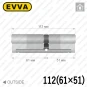 Цилиндр EVVA 4KS ключ-ключ, 112 мм (61х51), латунь полированная, пять ключей в Одессе